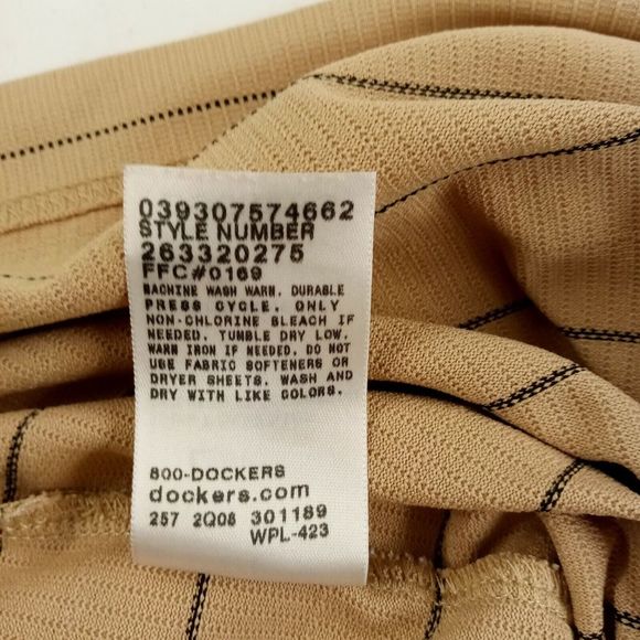 Dockers Golf Polo Shirt Mens Large Short‎ Sleeve Gold Lightweight - Picture 10 of 12